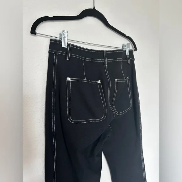 Derek Lam Black Cropped Pants with White Stitching - Picture 4 of 7